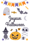Joyeux Halloween avec des monstres amusants